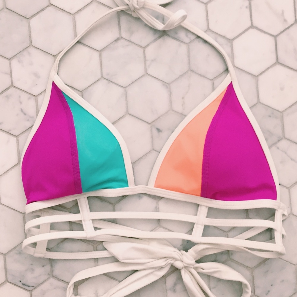 Victoria’s Secret PINK-MulticolorTriangle Swim Top